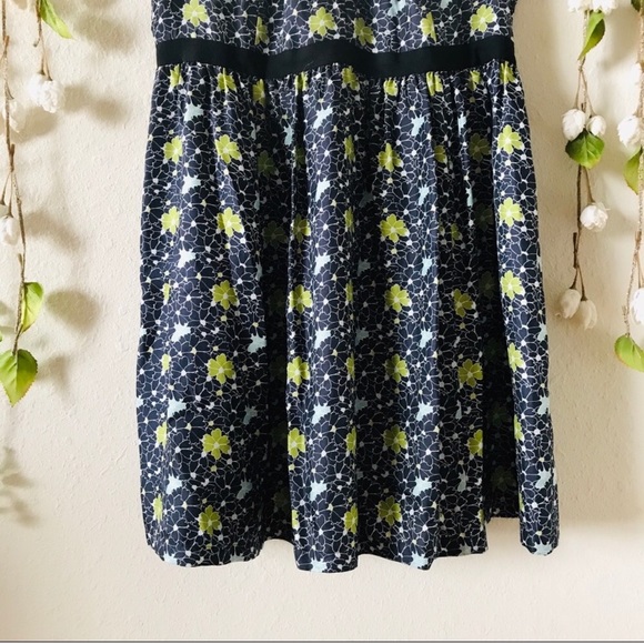 MISS WU Dark Blue Silk Floral Dress Jason Wu - Picture 4 of 6